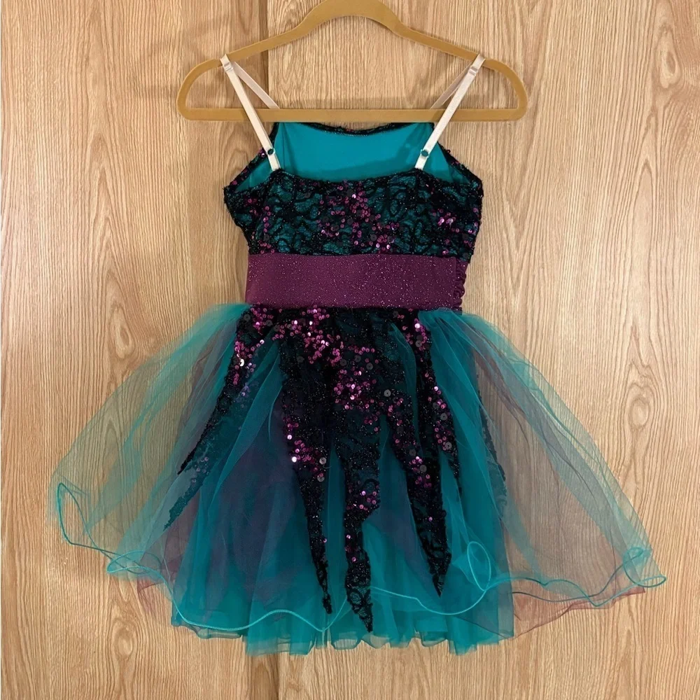 Enchanting Teal and Purple Dance Costume